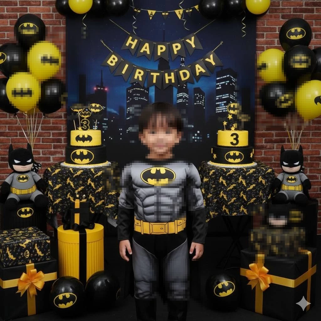 Batman Birthday Party Theme for Kids with Balloons, Cakes and Decorations