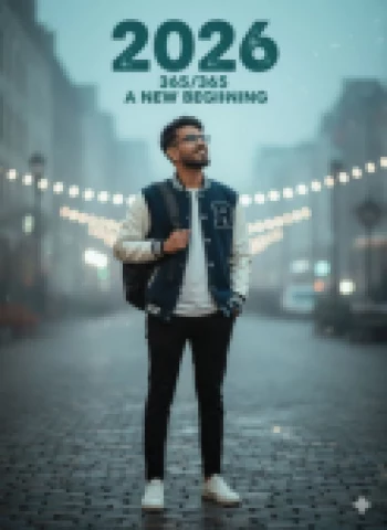 2026 A New Beginning Motivational Portrait on a City Street