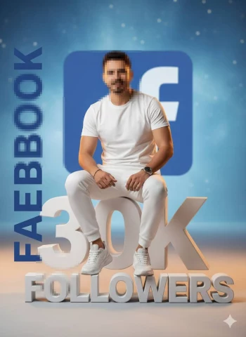 Man Celebrating <span>30K</span> Facebook Followers in All White Outfit