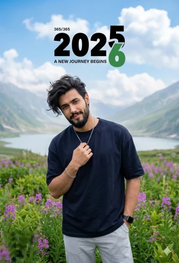 Man in Blooming Alpine Valley Celebrating the New Beginning of 2026