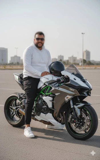 Man Sitting on Sport Motorcycle Wearing White Hoodie and Black Pants