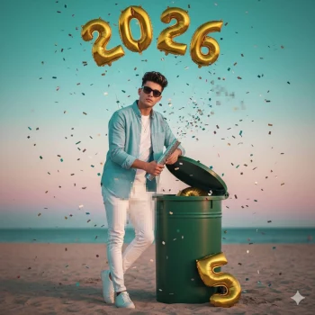 Welcoming 2026 by Letting Go of the Past in a Creative Beach Celebration